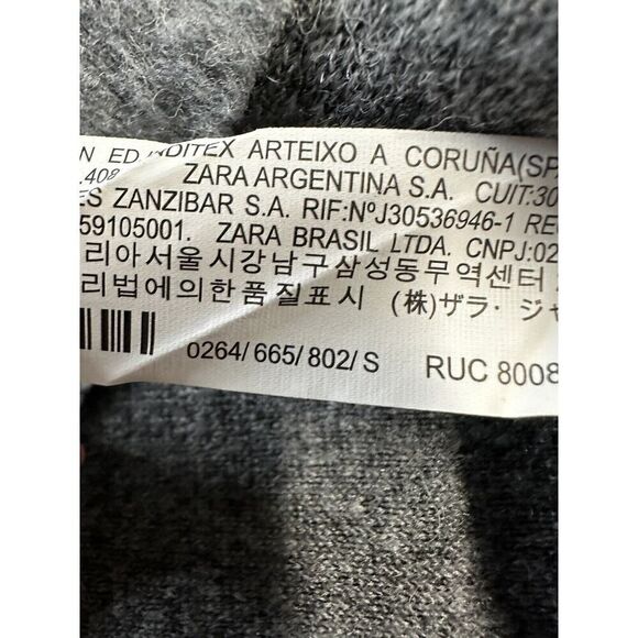 Zara Medium Knit Sweater Women Medium Wool Blend Fringe Long Sleeve gray Medium - Picture 8 of 10